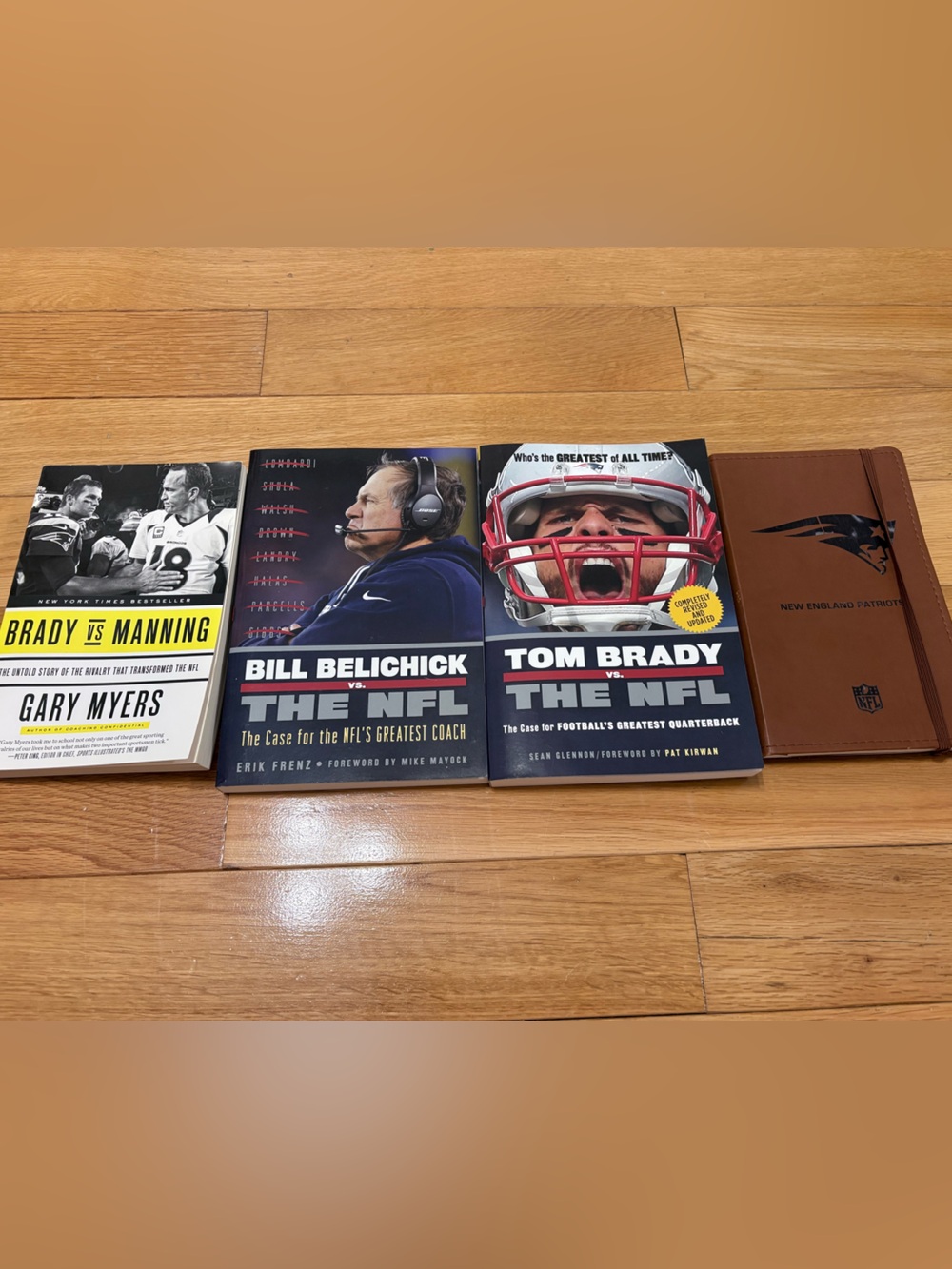 Lot of 3 NE Patriots Books + Notebook